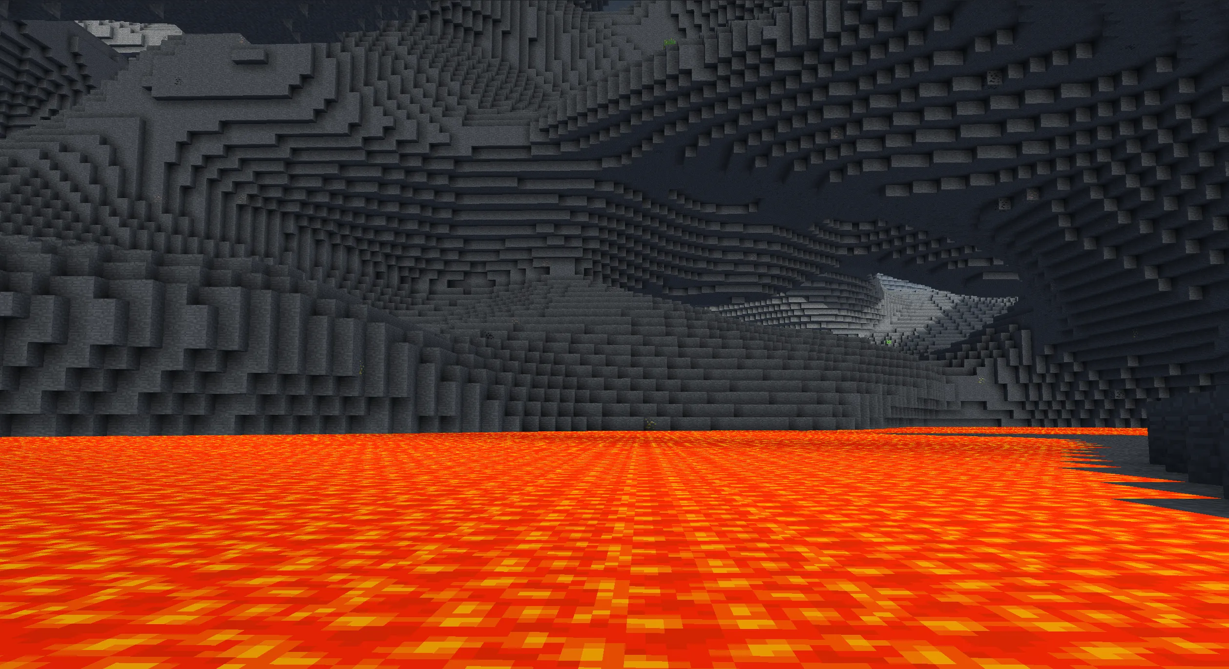 Underground cave with lava