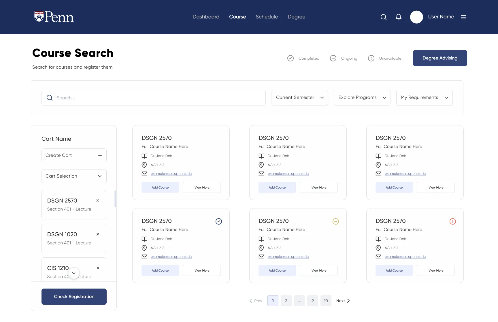 Course search
