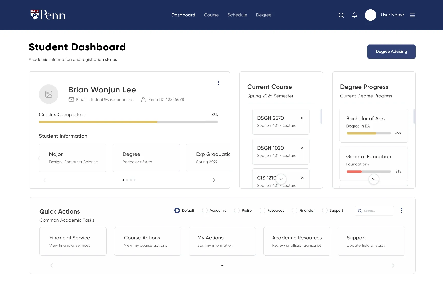 Redesigned dashboard