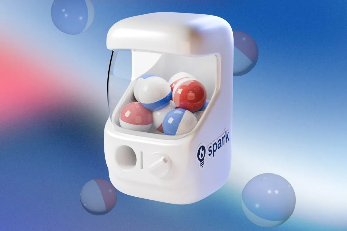 Capsule title slide — three gachapon machines rendered in 3D