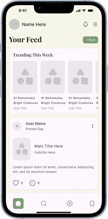 Feed screen