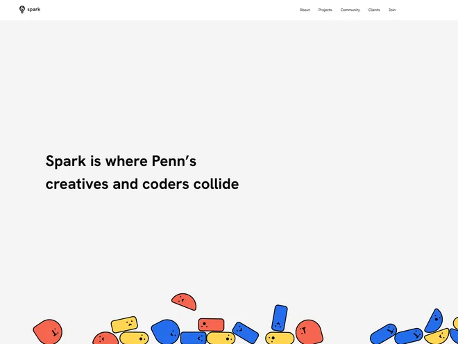 Penn Spark — redesigned club website homepage