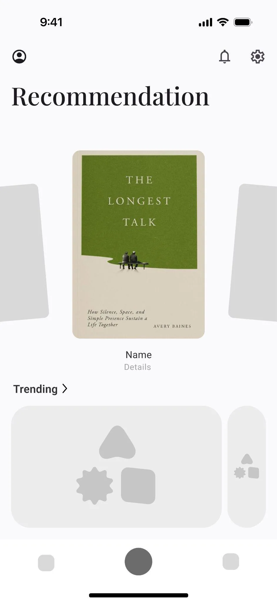 Recommendations wireframe