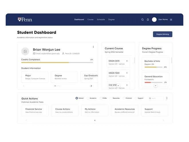 Path@Penn — redesigned student course-planning dashboard