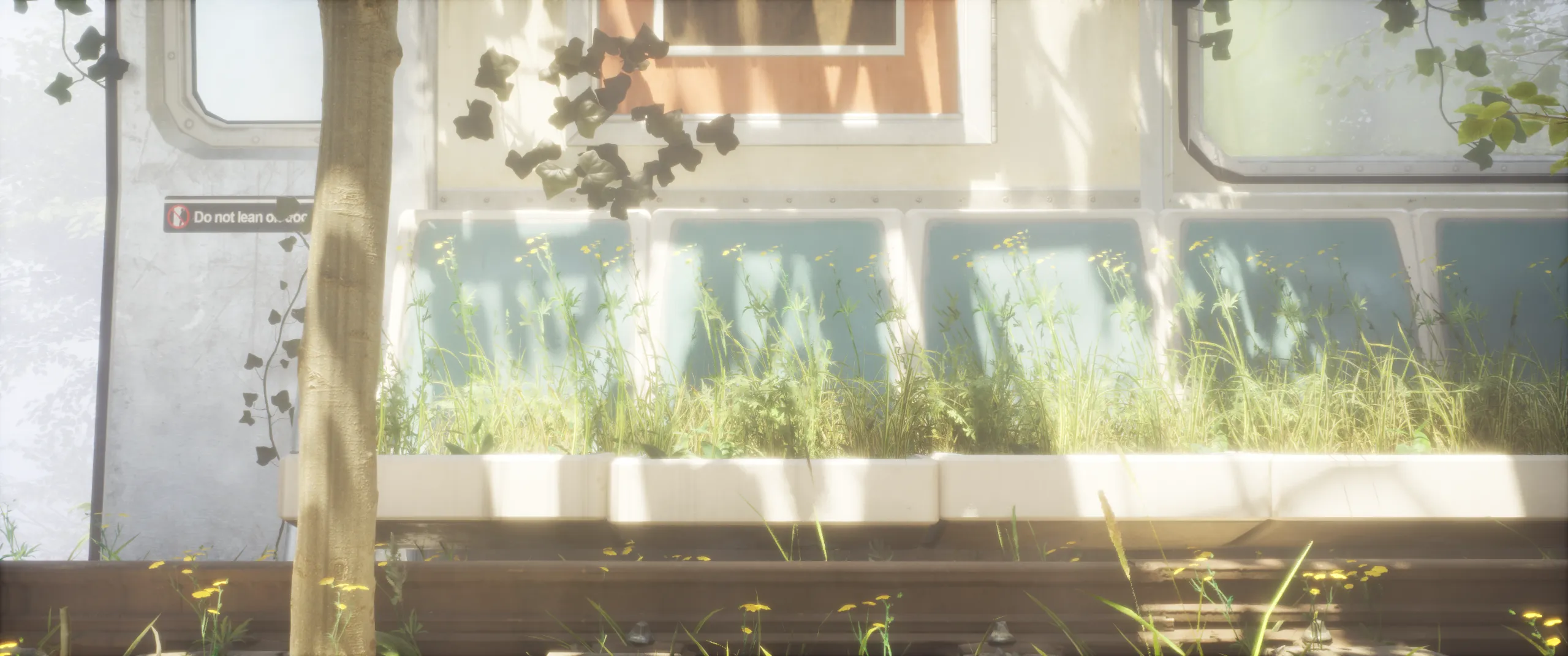 Overgrown subway car — foliage